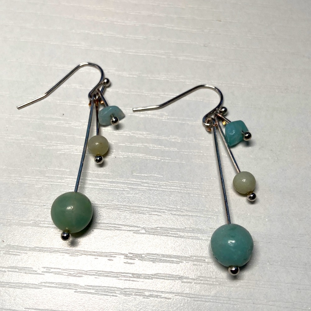 Handmade amazonite earrings.